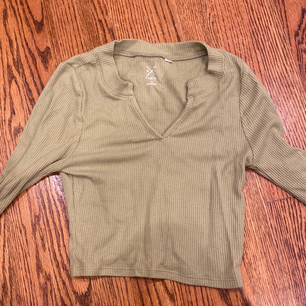 Pacsun long sleeve green top